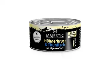 MAJESTIC mit Hühnerbrust, Thunfisch für Katzen 24 x 70 g