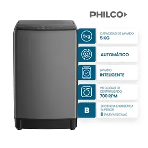 Lavarropas Automático Carga Superior Philco 5 Kg 700 RPM PHLS67GN