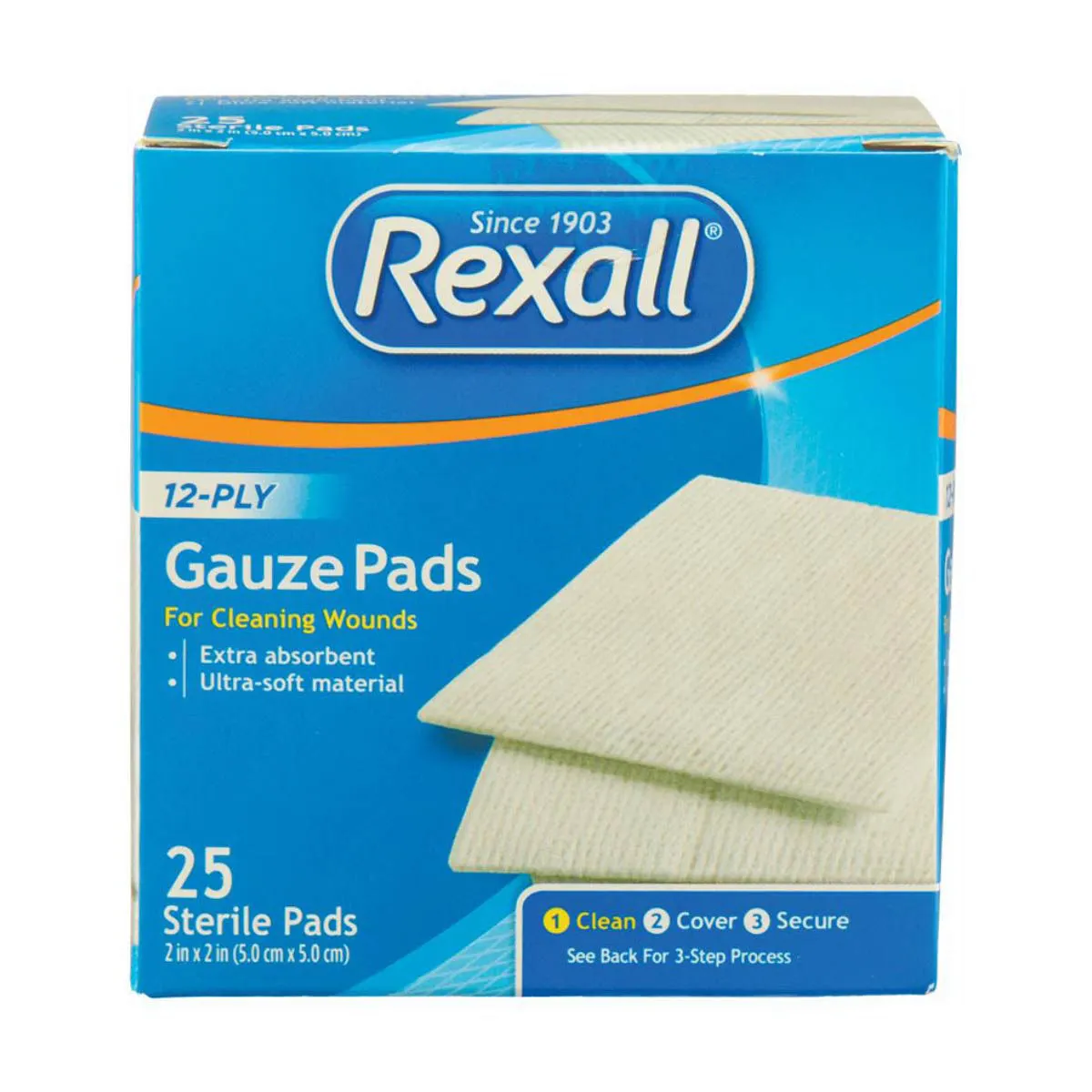 Rexall 12-Ply Gauze Pads, 25 ct