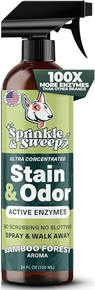 Pet Stain & Odor Enzyme Spray - 24oz - No Scrubbing Concentrated Formula, Dog & Cat Urine & Mess Destroyer, Carpet Spot Cleaning