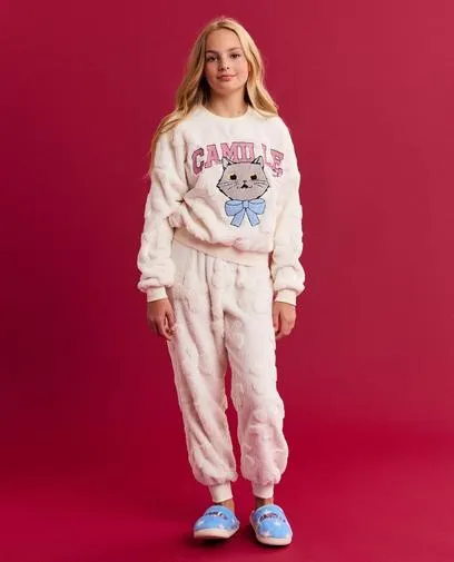 Fleece pyjama met geborduurde Moustache, 116-164