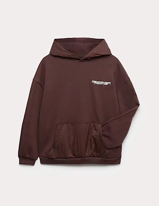 Hoodie mit hohem Baumwollanteil und Zeichnung (6–16 J.)