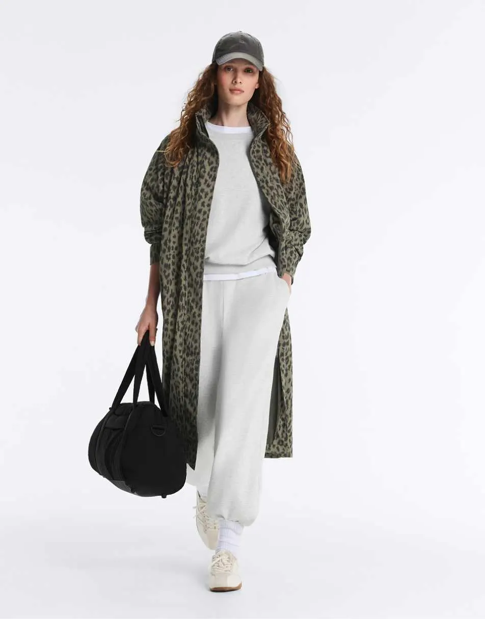 OYSHO Long extra lightweight 10k waterproof jacket in mid khaki