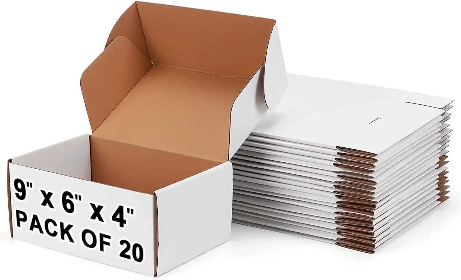 20 Pack 9x6x4 Inch Shipping Boxes - BM964 Small Corrugated Cardboard Boxes for Mailing, E-Commerce, Storage, Gift Wrapping, Small Business Packaging
