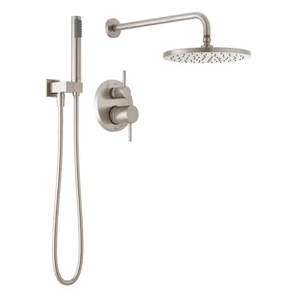 Delta Modern 1-​Spray Raincan Wall Mount Fixed and Handheld Shower Head 1.​75 GPM in Spotshield Brushed Nickel