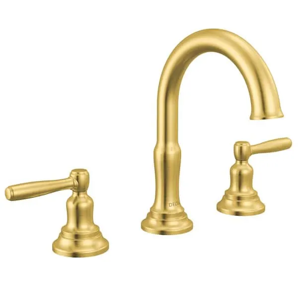 Delta Roe 8 in.​ Widespread Double Handle Bathroom Sink Faucet in Brushed Gold