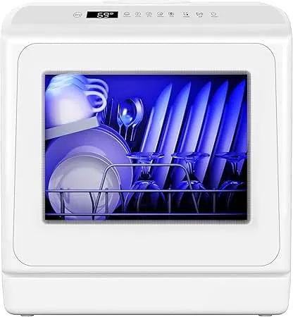 EUHOMY Countertop Dishwasher Portable with 6 P…