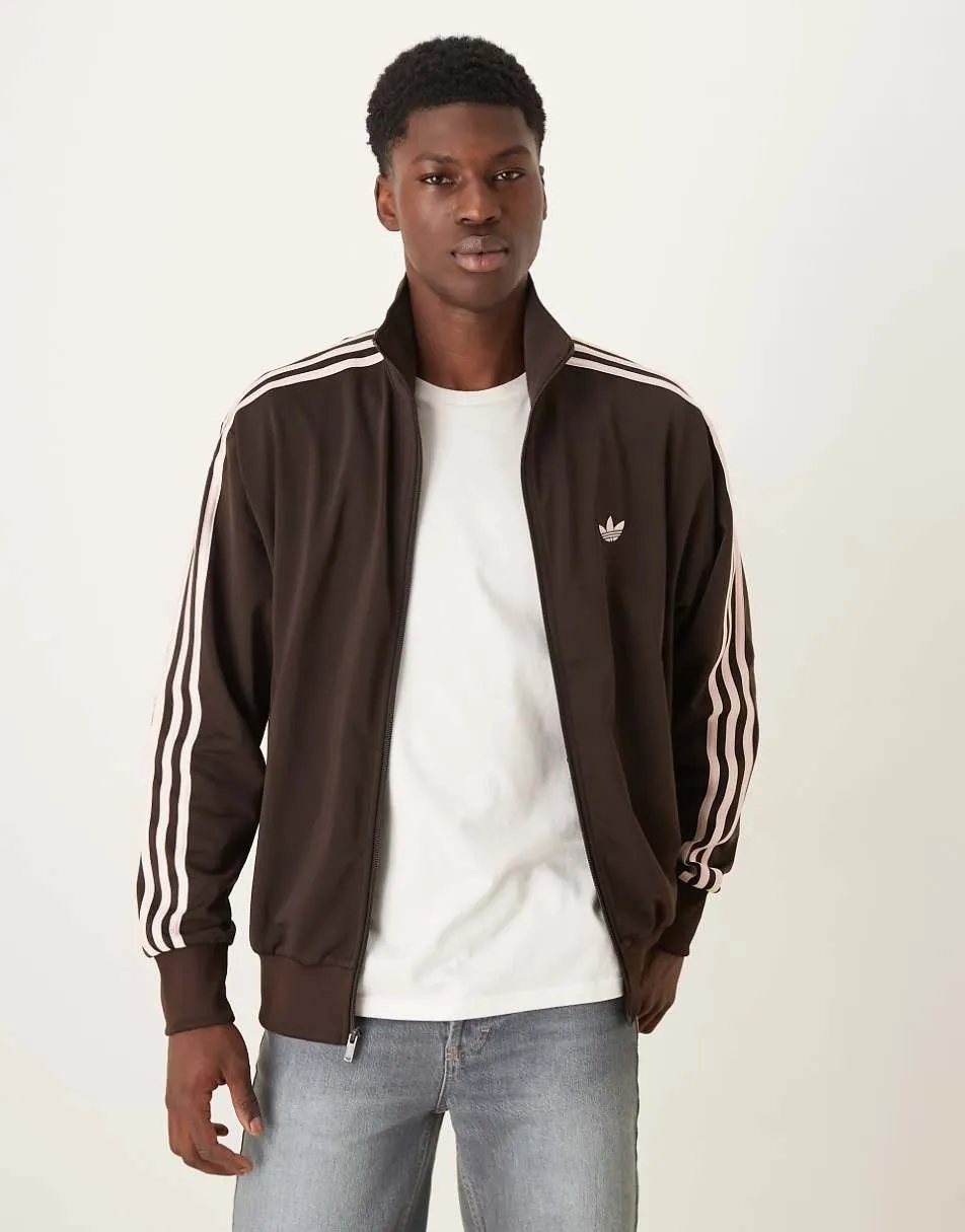 adidas Originals firebird track top in brown