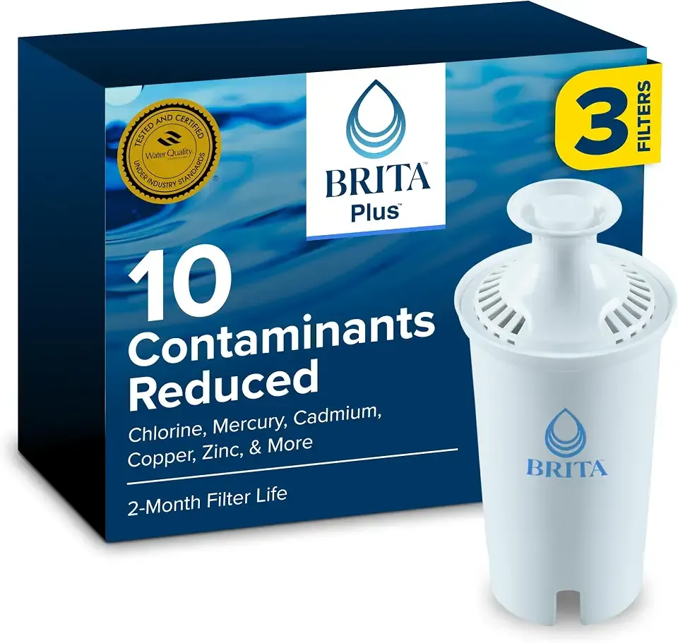Brita Plus Replacement Water Filter, For Pitchers and Dispensers, 3 Pack