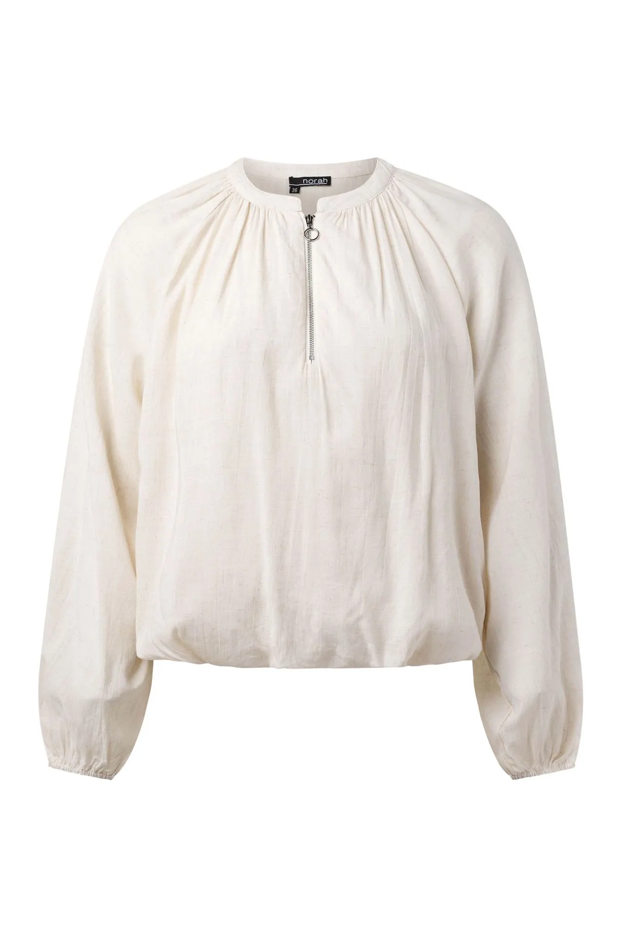 Ecru blouse met plooidetail