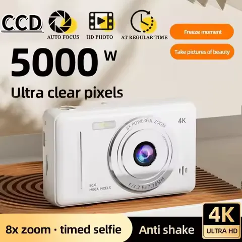 Outdoor Portable 4K Digital Camera CCD Portable Card Camera Entry-level Camera Dual Camera Flash 50 Million Pixels Auto Focus