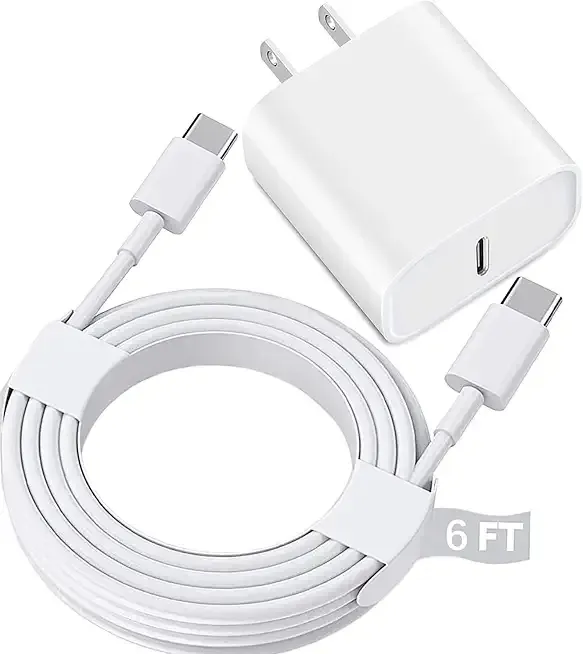 USB C Fast Charger for Apple iPad Pro 13/12.9/11 in 2026-2018,iPad 11th(A16),iPad Air 5th/Mini 7th,iPhone 17/16/15 Series,USB C Charger Fast Charging Adapter Wall Block with 6FT USBC to C Cable Cord
