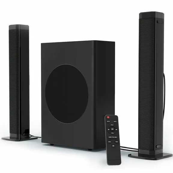 Flash Deal GCZ Soundbar with Subwoofer, 2.1 CH Separable Sound Bars for TV, Bluetooth/HDMI-ARC/Aux/Opt 3D Surround Sound $66.39 Was $159.99