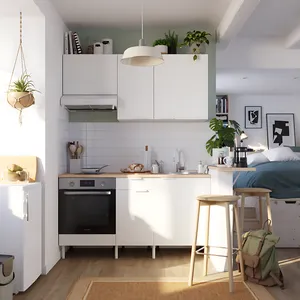 Cocina en kit Eleki blanca 3 módulos altos + 3 bajos L.160 x H.217 x P.58 cm