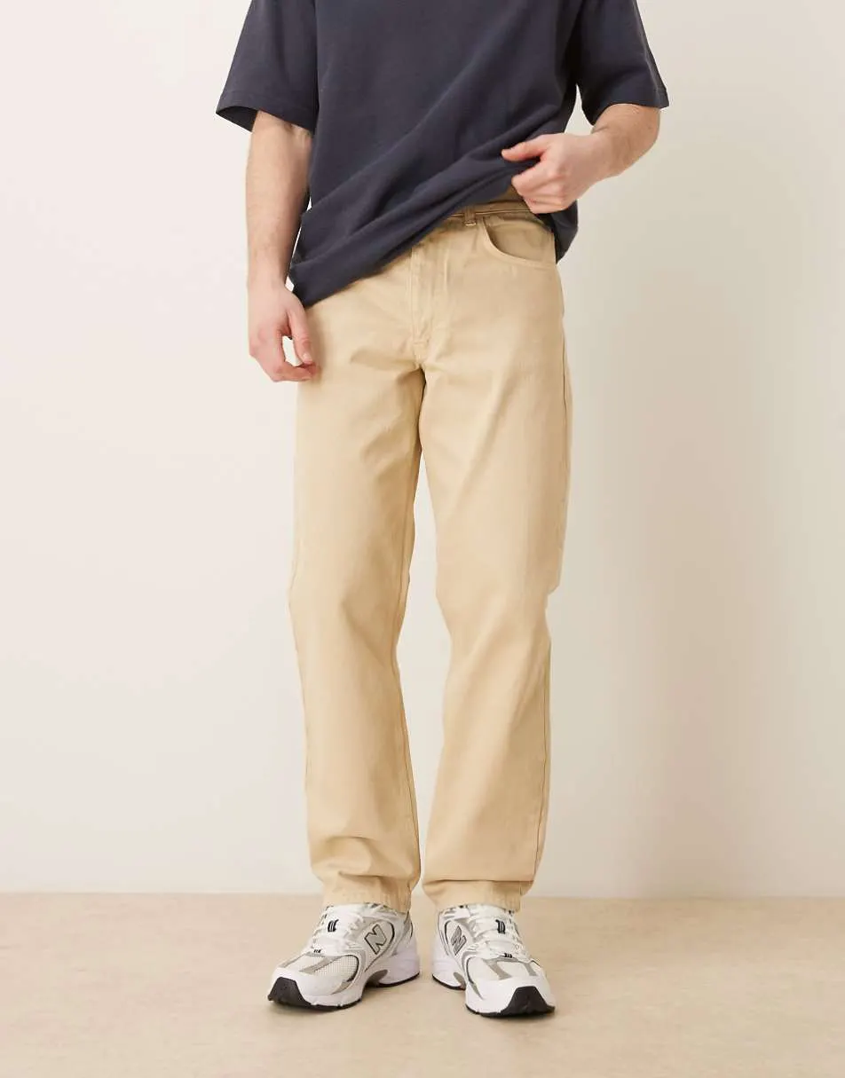 ASOS DESIGN straight jeans in ecru