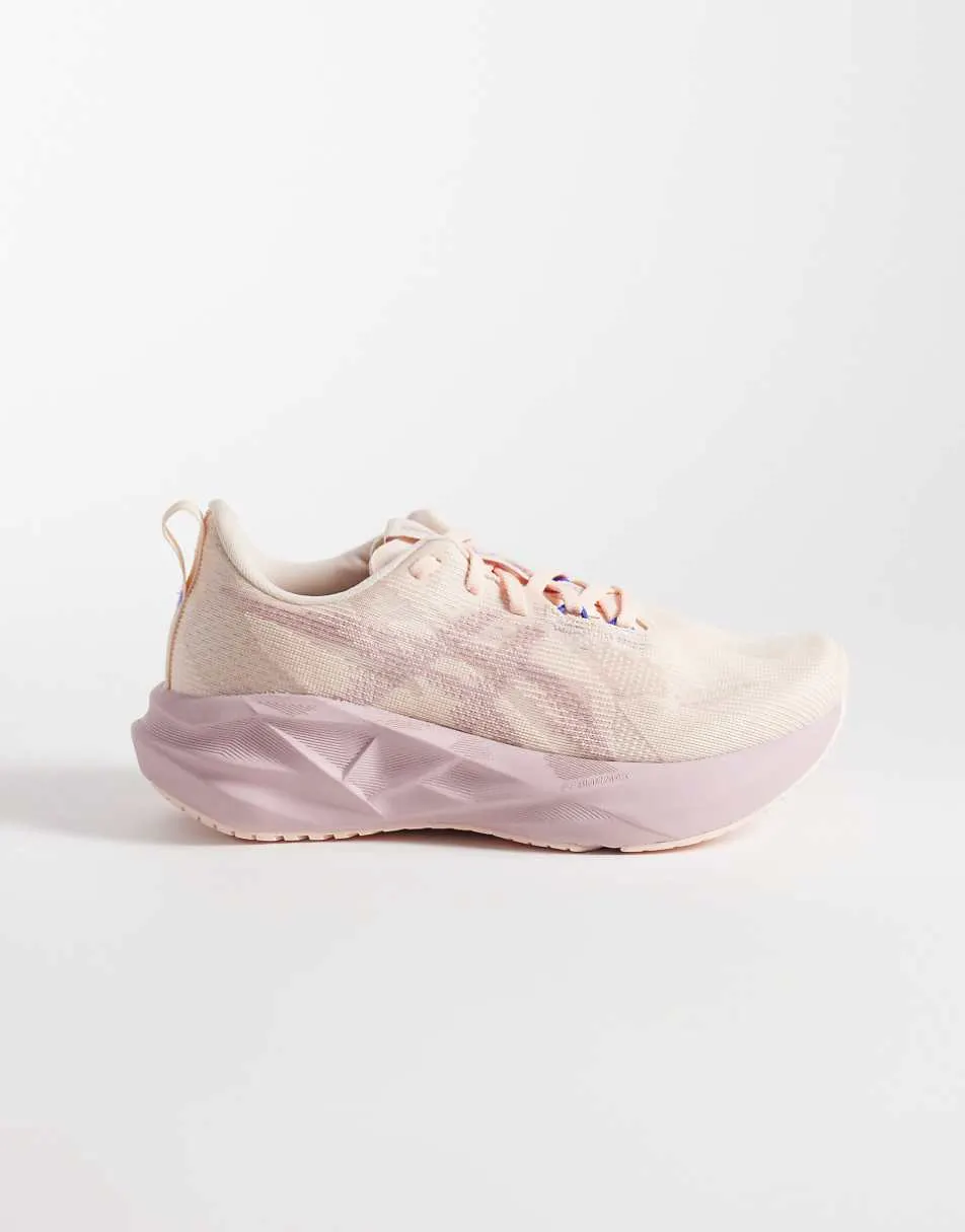 Asics Novablast 5 running trainers in pearl pink and morganite