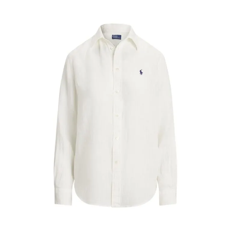 Classic Fit Linen Shirt - Hvit
