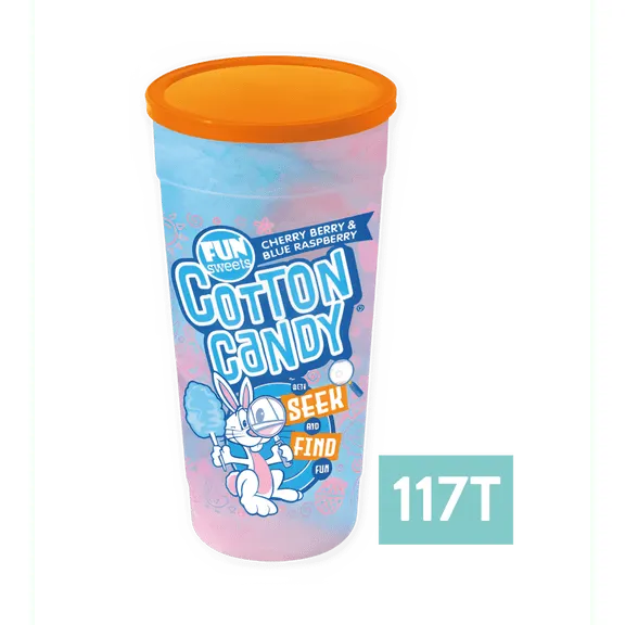 Fun Sweets brand 4oz Easter Seek & Find Classic Cotton Candy -- Peanut Free, Gluten Free