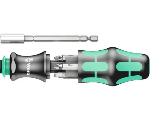 Šroubovák Wera 1/4" BIT, držák bitů s hlavou Rapidaptor Kraftform Turbo typ 826 T, 6 dílů