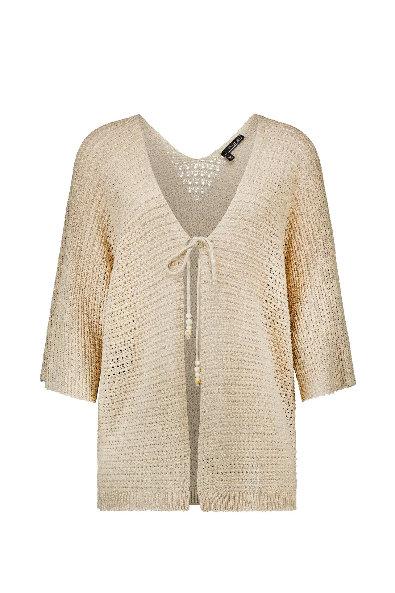 Goudkleurig lang gebreid vest