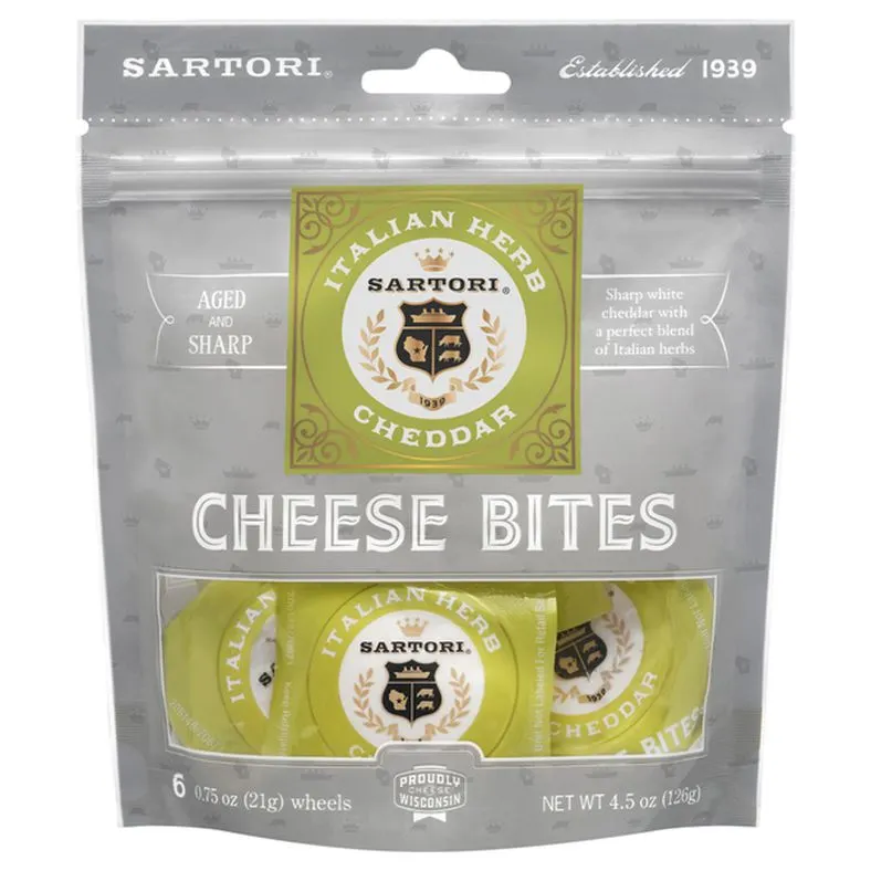 Sartori Cheese Bites, Italian Herb Cheddar