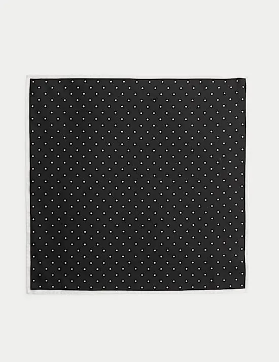Polka Dot Pure Silk Pocket Square
