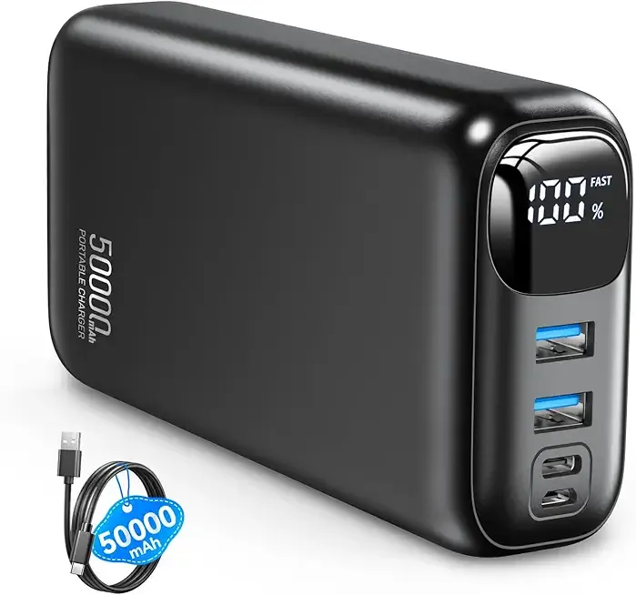 OHOVIV Portable Charger 50000mAh Power Bank - 22.5W Fast Charging External Battery Pack,USB-C Portable Phone Charger for iPhone 17/16/15/14/13 Pro Android Samsung, for Travel Camping Essential