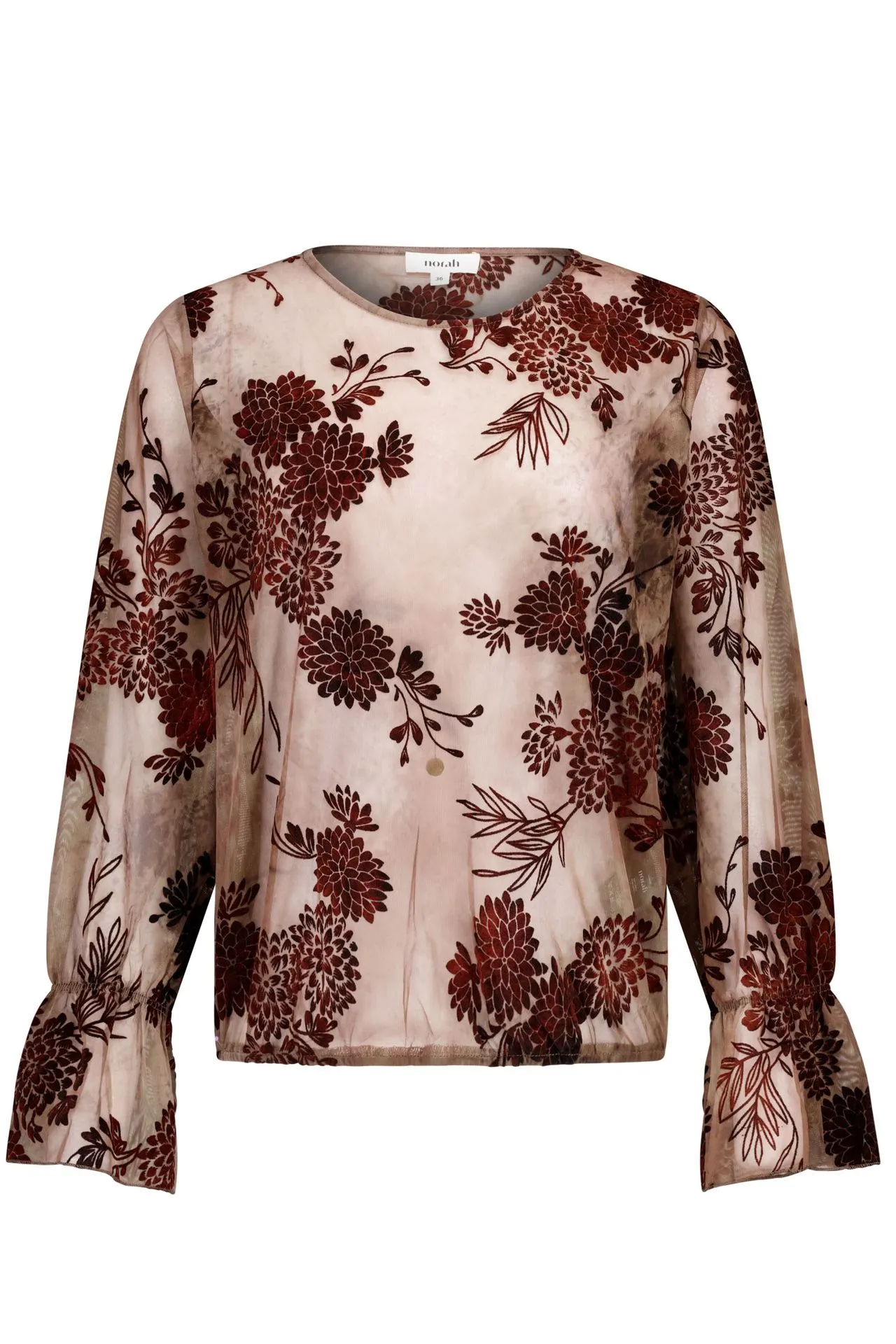 Bruine top met bloemen