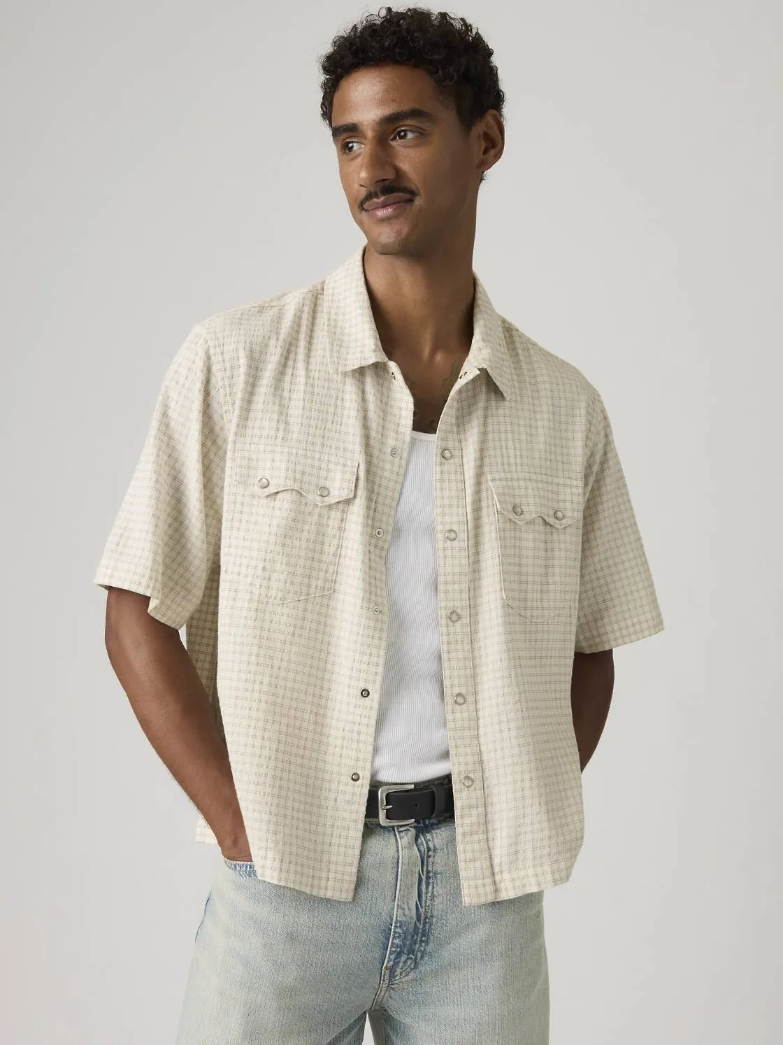 Short Sleeve Boxy Western Lightweight Shirt