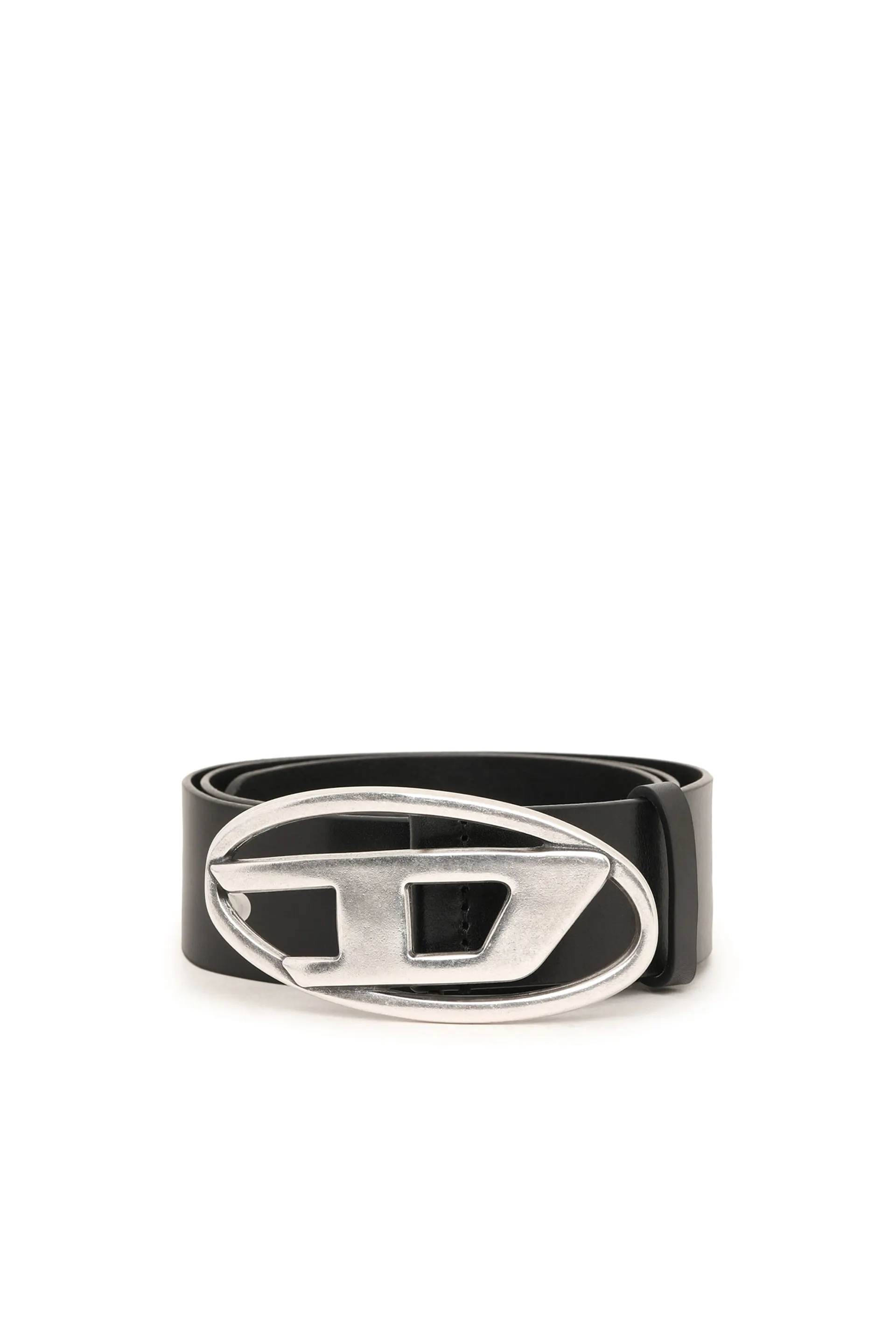 3.9cm leather belt with D buckle