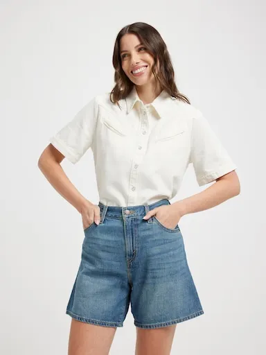 Levi's High Baggy Short In Stop Flaxing