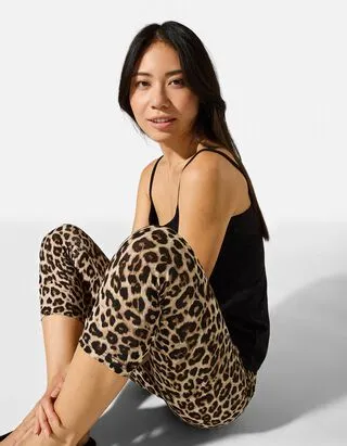 Leggings - Motivo leopardato - Beige