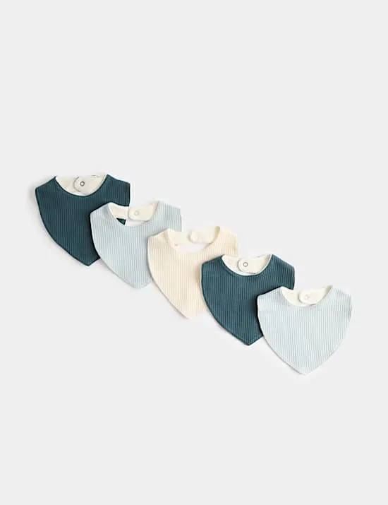5 Pack Cotton Rich Dribble Bibs