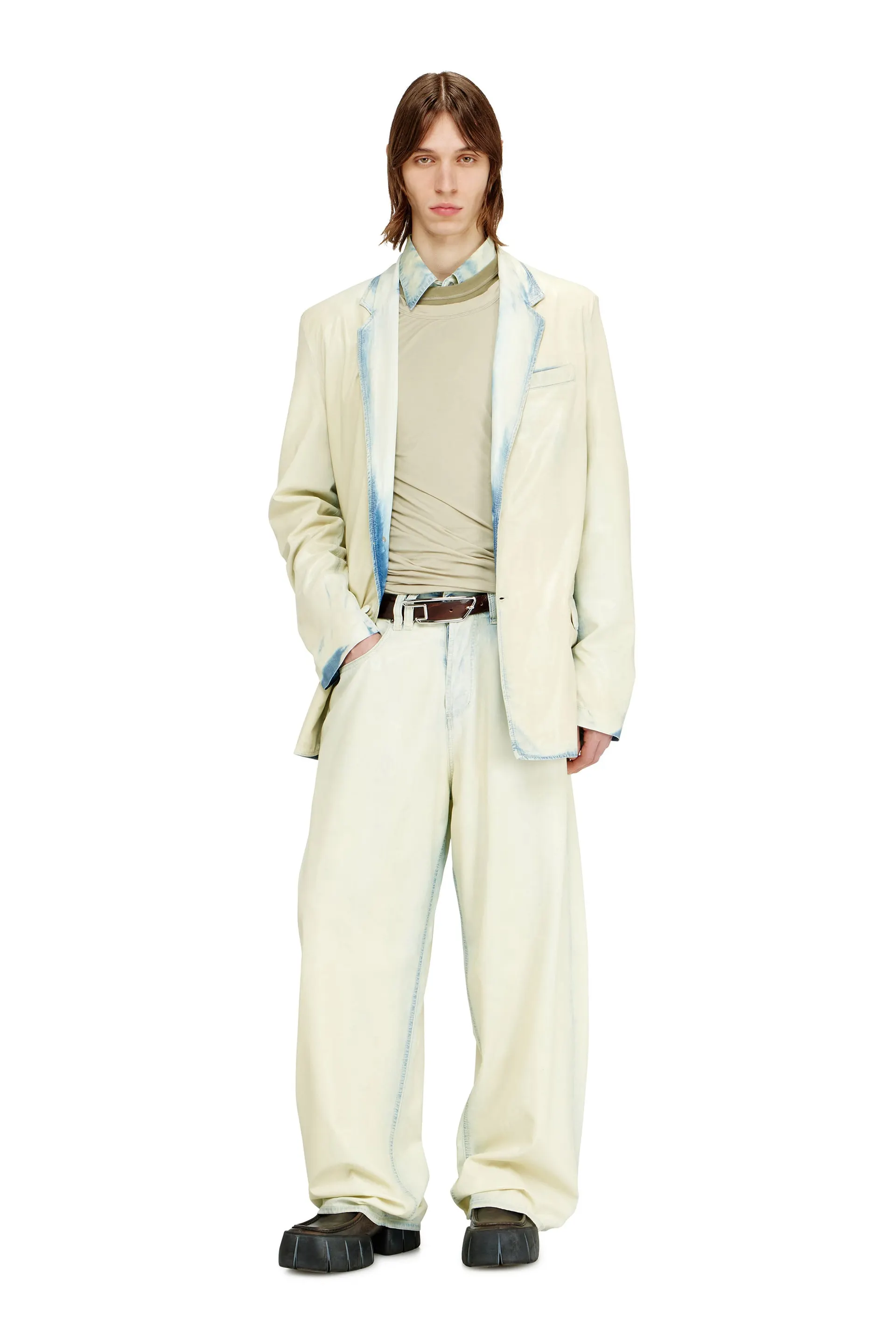 Blazer in fluid X-Ray bleach denim