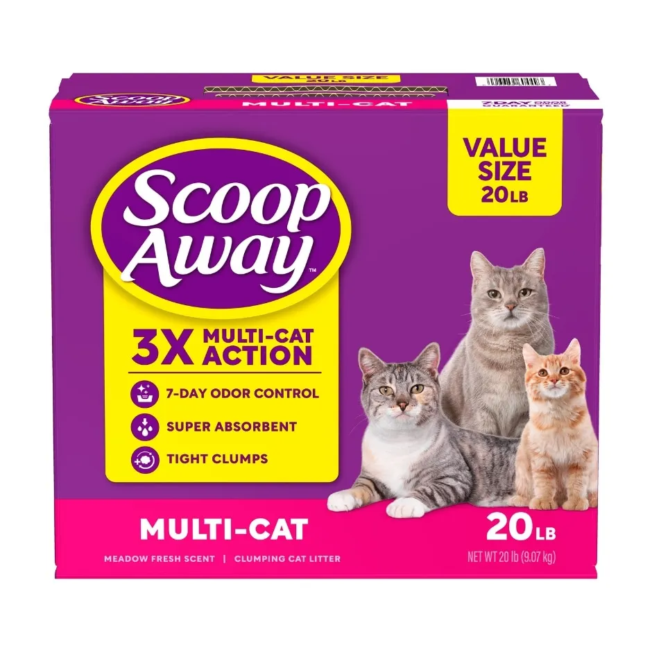 Scoop Away Multi-Cat Clumping Litter With Meadow Fresh Scent, 20 lb. Box