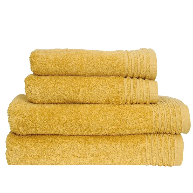 Set 4 Toallas 100% Algodón peinado - Basic LM ocre
