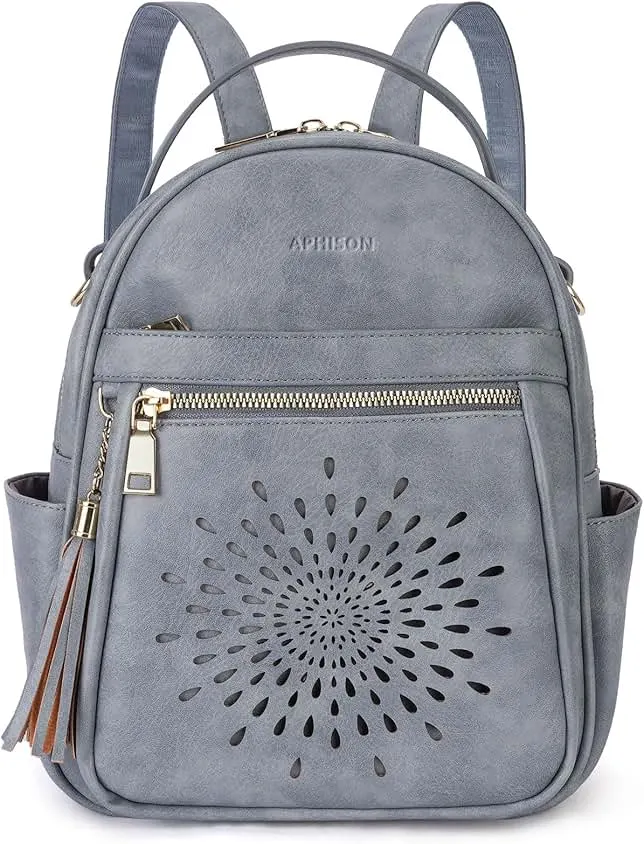 APHISON Small Backpack Purse for Women Cute PU Leather Mini Backpacks Ladies Casual Lightweight Travel Daypack Waterproof