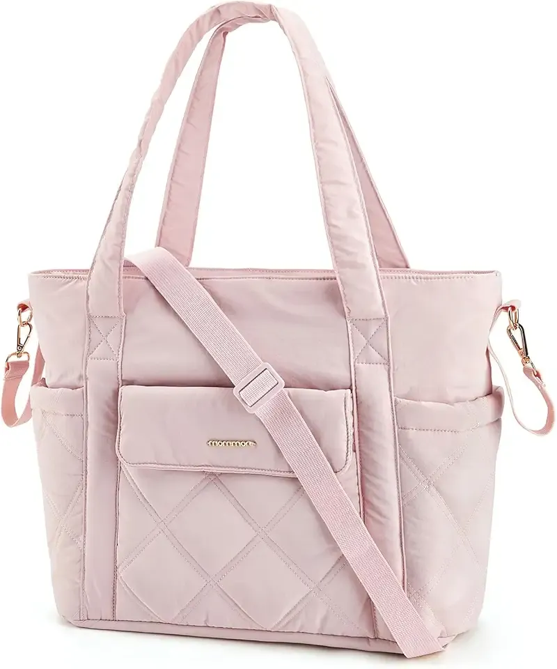 mommore Diaper Bag Tote Small Baby Bag with Insulated Pockets, Lightweight Mommy Tote with Stroller Straps, Nurse Gym Travel
