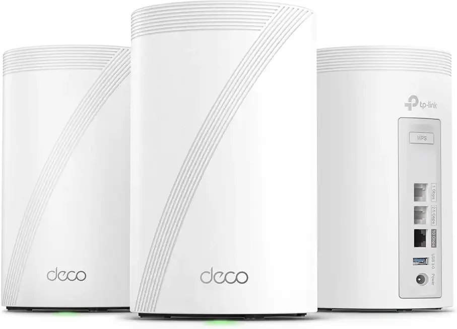 Deco 7 Pro Tri-Band BE14000 Wi-Fi 7 Mesh System, 10Gbps Internet, 3 Pack | 2026 PCGamer's Best Mesh Pick, 8-Stream 14Gbps, 10 WAN/LAN Ports, 8100 Sq.ft, 200 Devices, 320MHz, AI-Roaming (BE67 3-Pack)