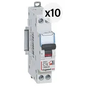 Lot 10 disjoncteurs, borne à vis 16A - Legrand