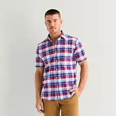 U.S. Polo Assn. Plaid Mens Short Sleeve Classic Fit Button-Down Shirt