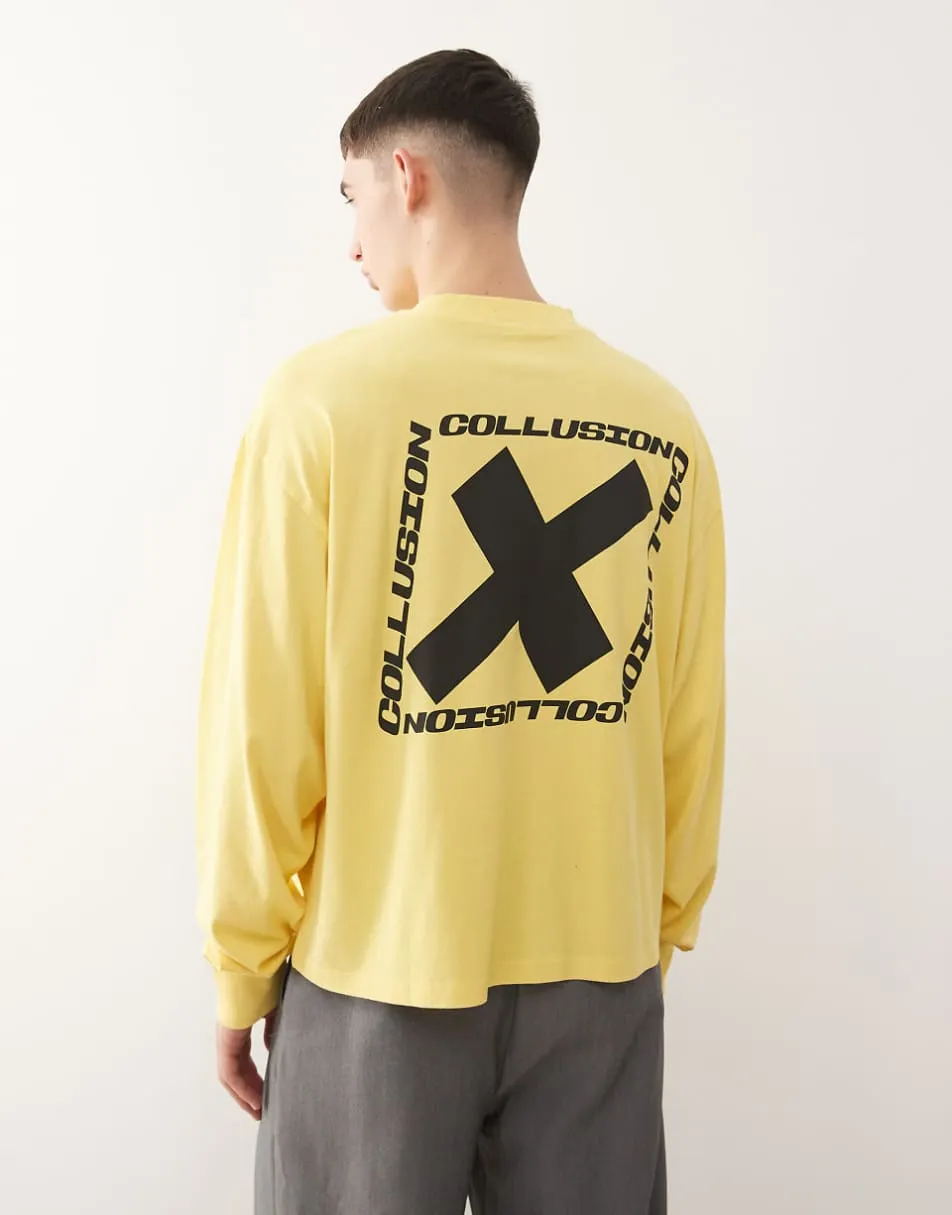 COLLUSION Printed yellow t-shirt