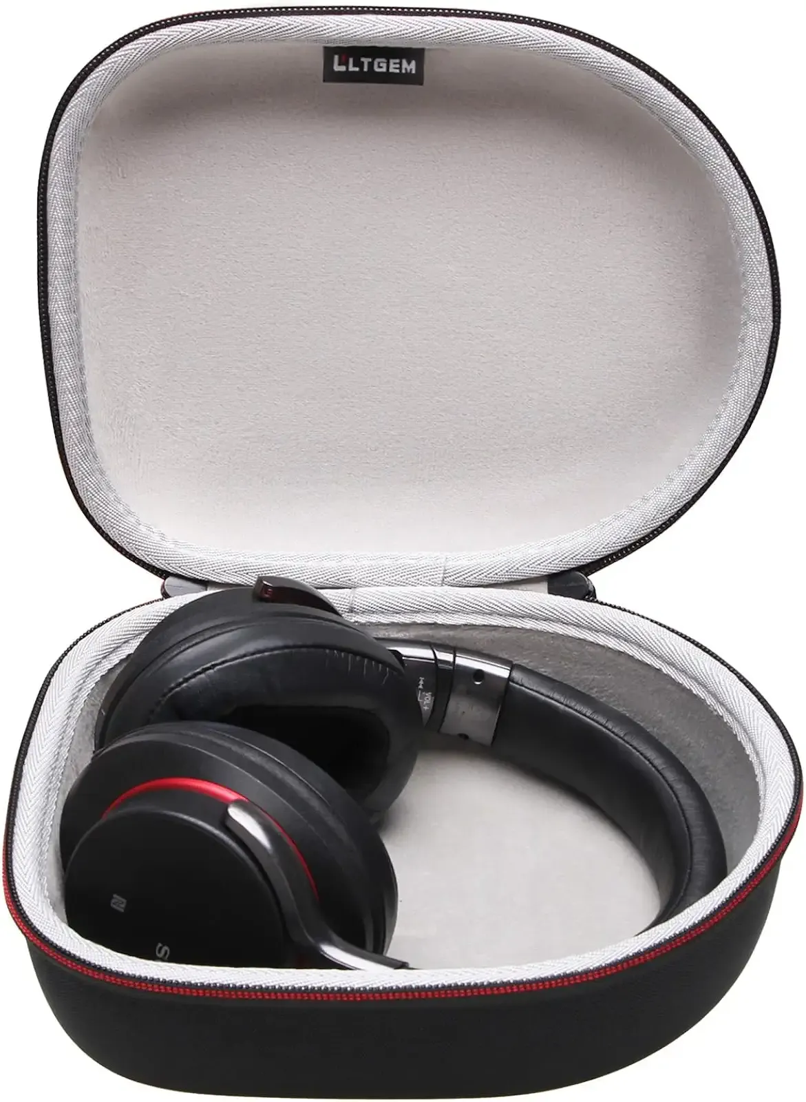 Headphone Headset Case Compatible with Audio-Technica ATH-M20x/JBL/Raycon/Soundcore Anker/Sony/Beats/JLab/TOZO/Logitech/BERIBES/KVIDIO Headphones, Large Headphone Case Hard Shell(Black+Grey)