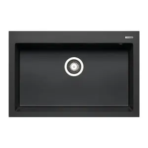 Lavello integrato 1 vasca in granito grafite PYRAMIS Voyager L 50 x L 76 cm