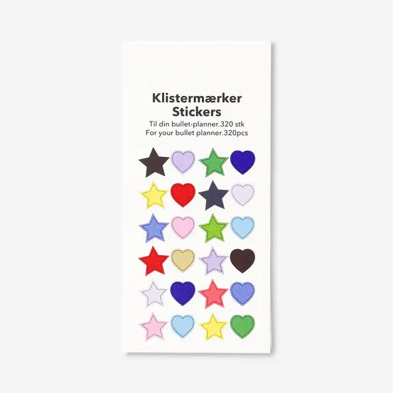 Klistremerker - Stjerner og hjerter