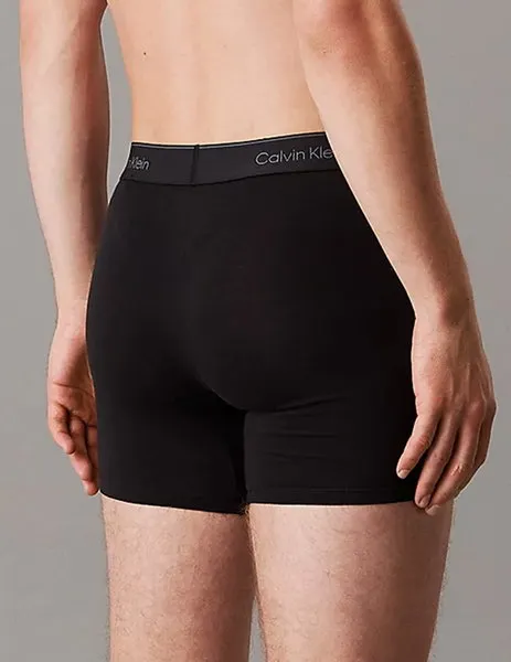 3 Pack Boxer Briefs Icon Cotton Stretch Black Gracier Blue Bell