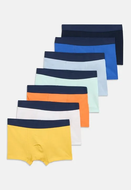 7 PACK CONTRAST WAISTBAND PANTS - Boksershorts - dark blue/orange/black
