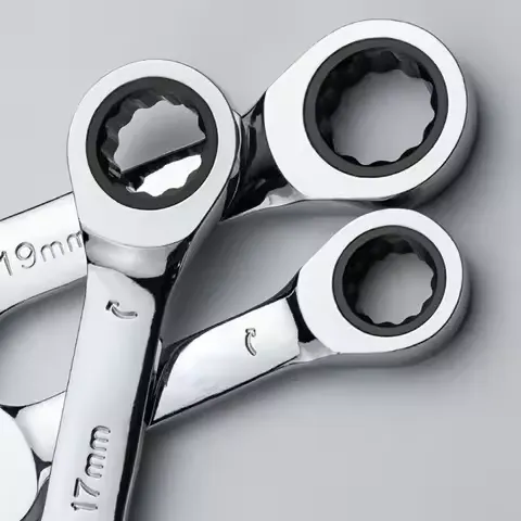 6-19mm Short Handle Quick Ratchet Wrench 72 Teeth Multi Functional Portable Short Dual-use Plum Blossom Small Wrench Hand Tools