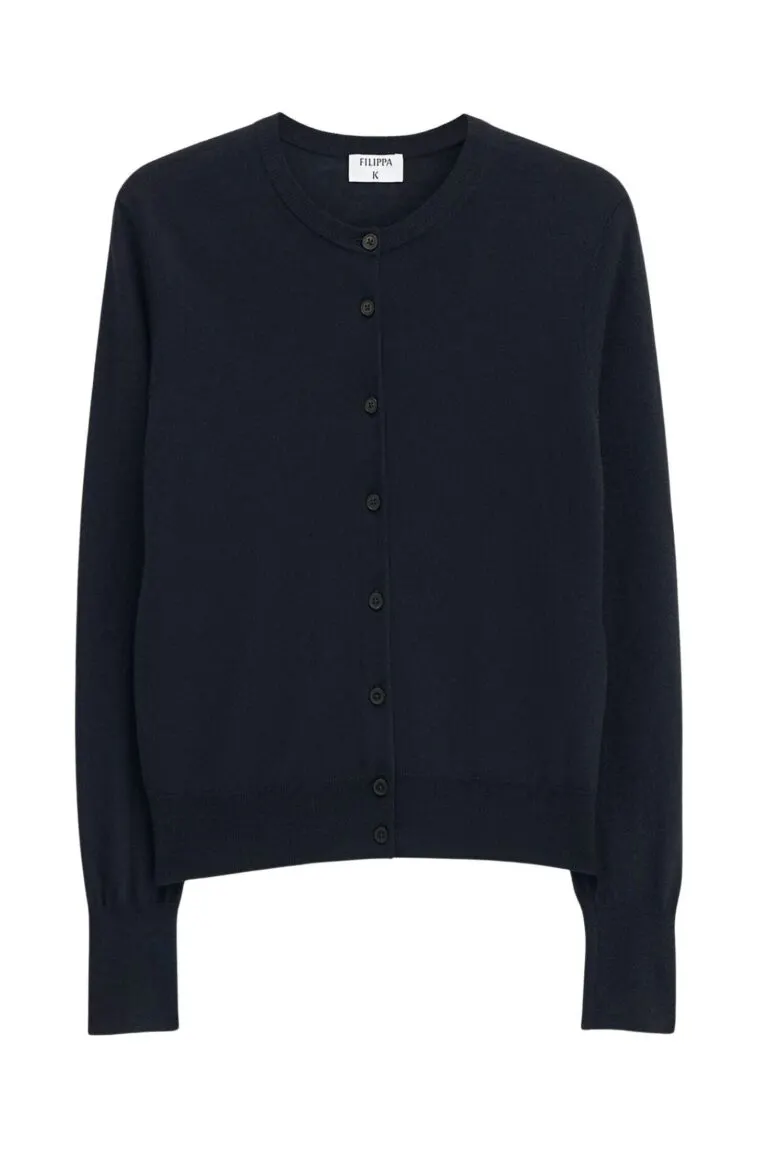 Merino Short Cardigan - Sort