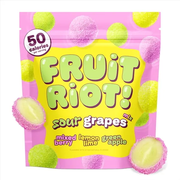 Fruit Riot Sour Candy Mixed Grapes, Real Frozen Fruit, 8 ounce $5.97 74.6 ¢/oz